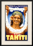 Tahiti, 1935 Estampe encadrée