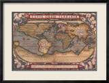 Mapa del Viejo Mundo II Láminas por Abraham Ortelius Mapa del Viejo Mundo II Láminas por Abraham Ortelius