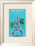 Air France: Eiffel Tower and Paris Monuments, c.1952 Affiches par Bernard Villemot