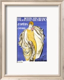 Ball im Kleid und mit weißer Stola Gerahmter Giclée-Druck von Marcel Vertes