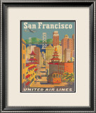 United Airlines: San Francisco, c.1950 Gerahmter Giclée-Druck von Stan Galli