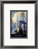 New York Central Lines, Chicago Estampe encadrée par Leslie Ragan