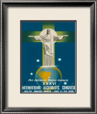 International Eucharistic Congress, Rio de Janeiro, Brazil, c.1955 Estampe encadrée par La Motta 