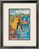 United Airlines, New England Gerahmter Giclée-Druck von Joseph Feher