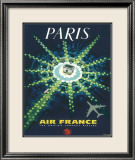 Paris, Air France, c.1947 Innrammet Giclee-trykk av Pierre Baudouin Paris, Air France, c.1947 Innrammet Giclee-trykk av Pierre Baudouin
