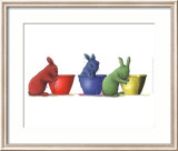 Three Rabbits and Pots Plakat av Alan Baker