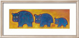 Famille Hippopotame Bleus Láminas por Sophie Jourdan