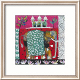 Pink Elephant with Lilies II Posters by Relton & Marine 