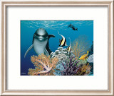 Coral Garden and Dolphin Art par Mark Mackay