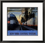 New York Central System, Along the Water Level Route Estampe encadrée par Leslie Ragan