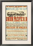 Union Pacific, Chicago to Montana Estampe encadrée
