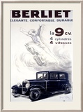 Voiture Berliet française, La 9 cv Estampe encadrée par Jean D' Ylen