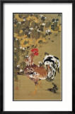 Japanese Rooster under the Grape Tree Indrammet giclee-tryk af Jyakuchu Ito Japanese Rooster under the Grape Tree Indrammet giclee-tryk af Jyakuchu Ito