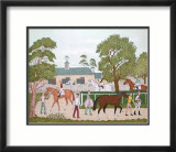 Les jockeys a l'entrainement Reproduction encadrée édition limitée par Vincent Haddelsey
