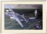 WWII, Lockheed P38 Lightning Estampe encadrée par Paul Wollman
