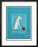 Dalmatian with Red and Yellow Ball Lámina enmarcada de edición limitada por Ken Bailey