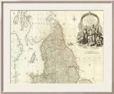 England and Wales (Northern section), c.1790 Framed Giclee Print by John Rocque