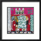 Pink Elephant with Lilies I Prints by Relton & Marine 