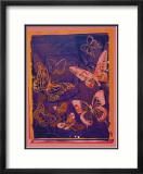 Vanishing Animals: Butterflies, c.1986 (Peach on Navy) Poster von Andy Warhol