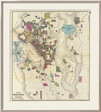 City of Seattle and Environs, c.1890 Framed Giclee Print by O. P. Anderson