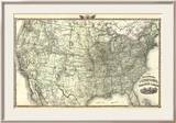 New Railroad Map of the United States and Dominion of Canada, c.1876 Framed Giclee Print by Warner & Beers 