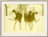 Snow Women Modern Dance Gerahmter Giclée-Druck