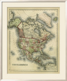 Antique Map of North America Prints by Alvin Johnson