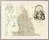 England and Wales (Northern section), c.1790 Framed Giclee Print by John Rocque