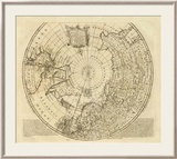 North Pole, c.1747 Innrammet Giclee-trykk av Emanuel Bowen