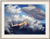 WWII, USN Curtiss F9C Sparrowhawk Estampe encadrée par Paul Wollman