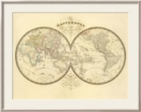 Mappemonde, c.1849 Framed Giclee Print by Eugene Andriveau-goujon