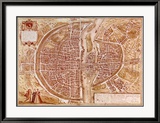 Carte de Paris, 1585 Art par Georges Braun