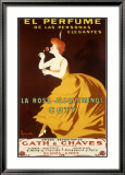 La Rose Jacqueminot Coty Estampe encadrée par Leonetto Cappiello