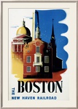 New Haven Railroad, Boston Estampe encadrée par Ben Nason