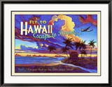 Fly to Hawaii Clipper Airline Lámina giclée enmarcada por Rick Sharp