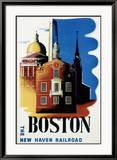 New Haven Railroad, Boston Estampe encadrée par Ben Nason