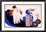 Guilleminot Radio Eclair Estampe encadrée par Achille Luciano Mauzan