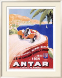 Antar Motor Oil Monte Carlo Rallye Indrammet giclee-tryk af M. Pecnard