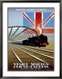 Victoria Station, London, Orient Express Lámina giclée enmarcada por Pierre Fix-Masseau