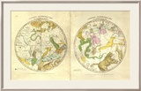 Circumpolar Map for each Month of the Year, c.1835 Innrammet Giclee-trykk av Elijah H. Burritt