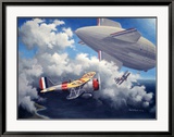 WWII, USN Curtiss F9C Sparrowhawk Estampe encadrée par Paul Wollman