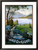 Lago di Como Estampe encadrée par Elio Ximenes