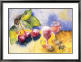 Glass and Cherry Posters by Witka Kova