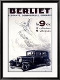 Auto Berliet, La 9CV Framed Giclee Print by Jean D' Ylen