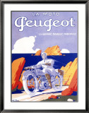 Peugeot Motorcycle Framed Giclee Print by G. Favre