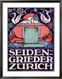 Seiden-Grieder, Zurich Estampe encadrée par Otto Baumberger