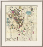City of Seattle and Environs, c.1890 Framed Giclee Print by O. P. Anderson