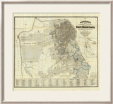 Official Guide Map of City and County of San Francisco, c.1873 Innrammet Giclee-trykk av A. L. Bancroft Official Guide Map of City and County of San Francisco, c.1873 Innrammet Giclee-trykk av A. L. Bancroft