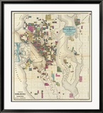 City of Seattle and Environs, c.1890 Framed Giclee Print by O. P. Anderson