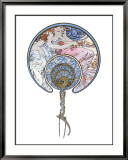 Fan Design Lámina giclée enmarcada por Alphonse Mucha